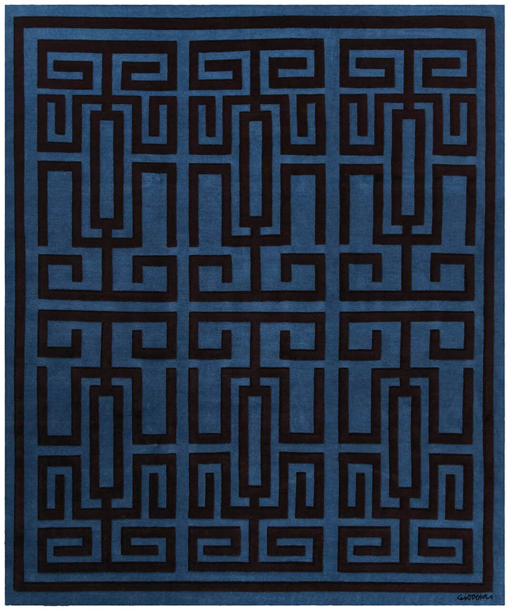 Labirinto Rug Rugs Amini 300 × 400 cm Blue Black