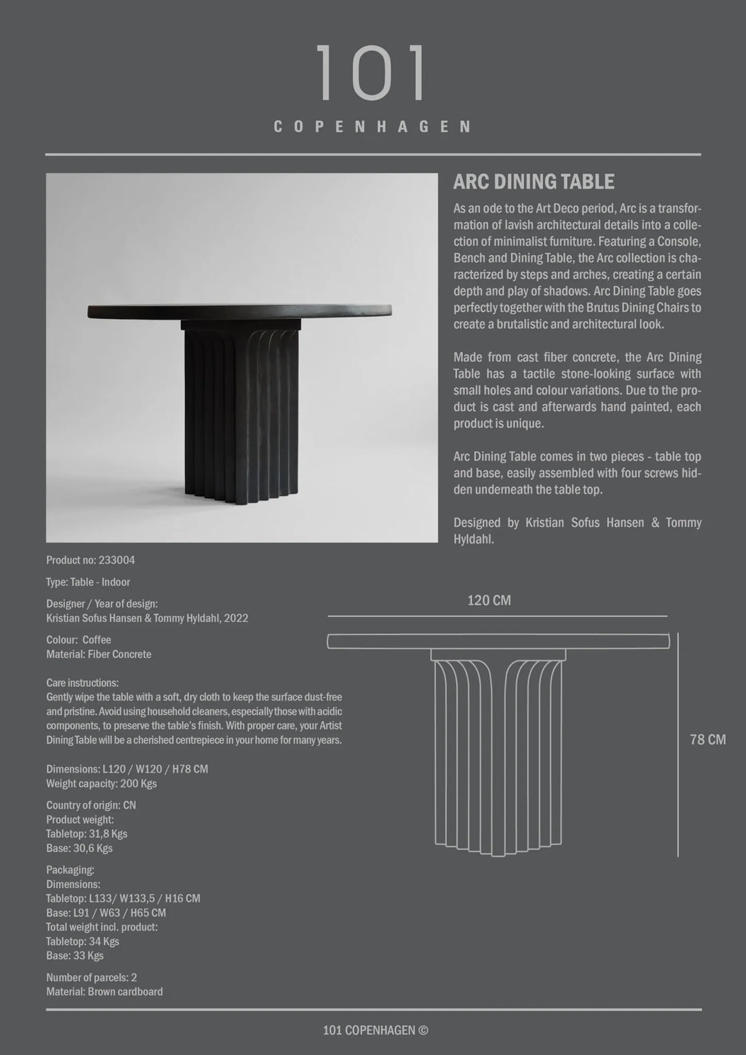 Arc Dining Table - Coffee Dining Table 101 Copenhagen   