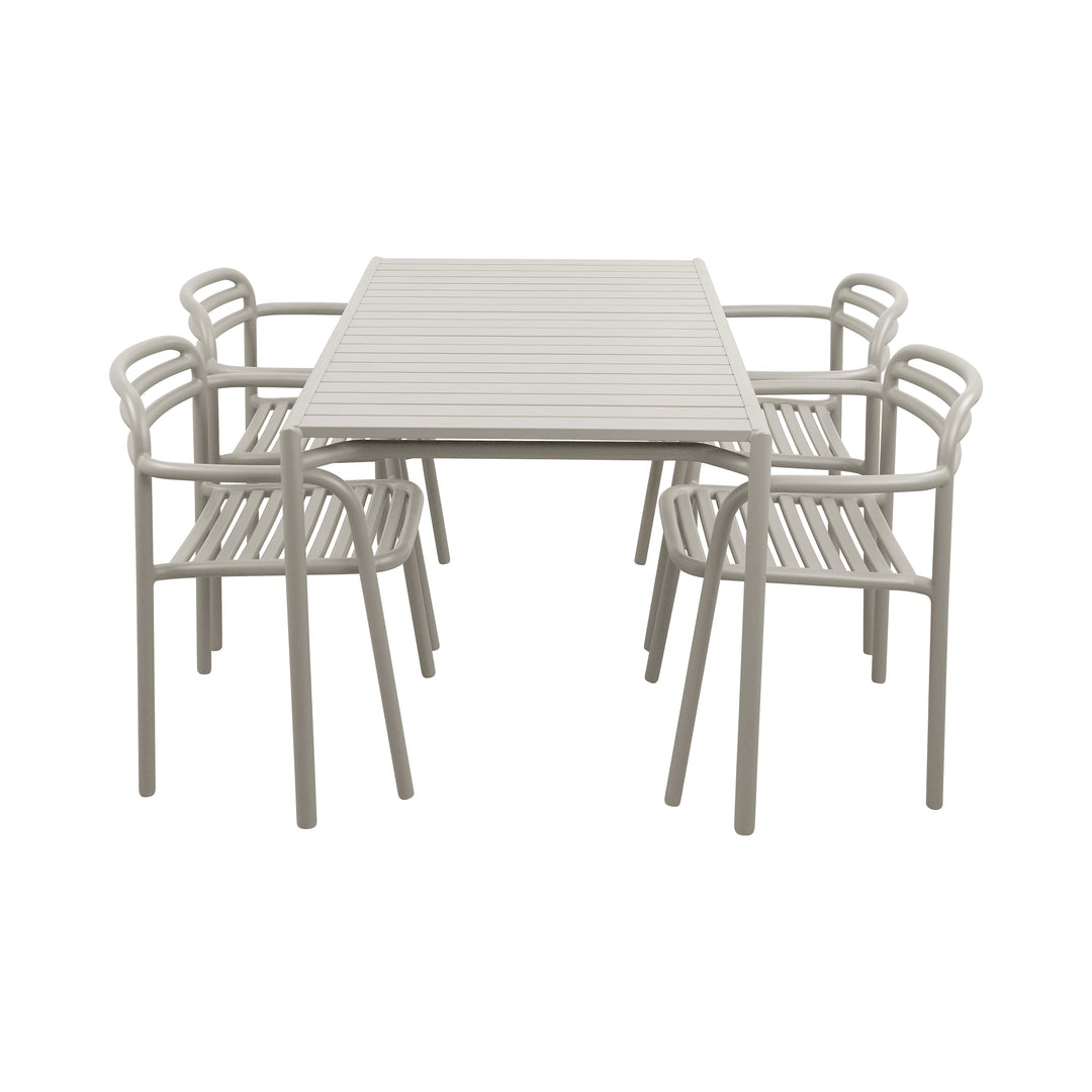 Bliss Outdoor Rectangular Dining Table Set Outdoor Furniture Cane-line Sand Table with 4 Armchairs