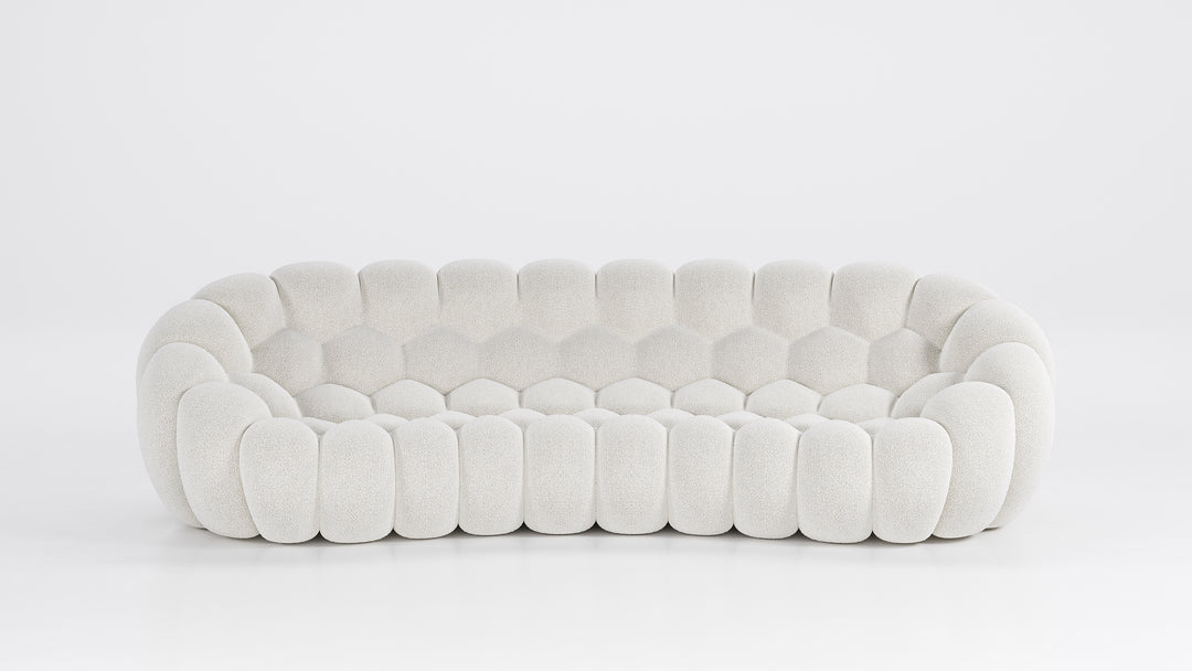 Bubble 2 Curved 5 Seater Sofa Orsetto Ivory Sofas Roche Bobois   