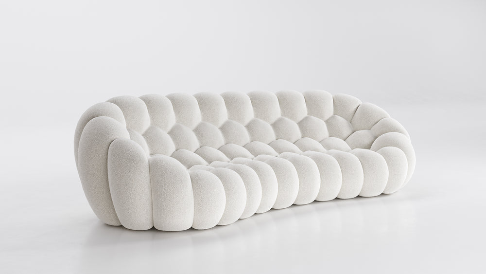 Bubble 2 Curved 5 Seater Sofa Orsetto Ivory Sofas Roche Bobois   