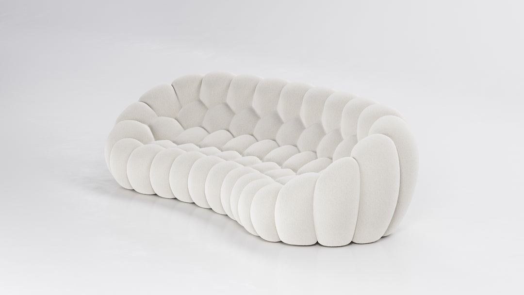 Bubble 2 Curved 5 Seater Sofa Orsetto Ivory Sofas Roche Bobois   