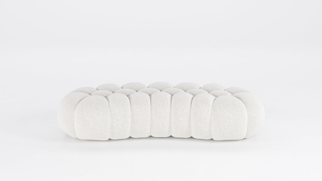 Bubble 2 Large Curved Ottoman Orsetto Ivory Ottomans Roche Bobois   