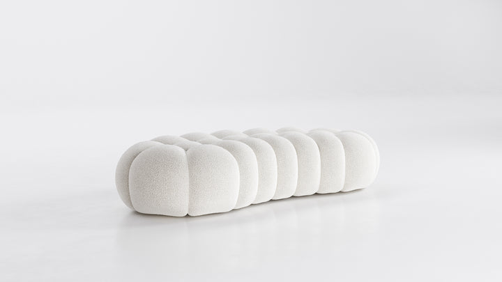 Bubble 2 Large Curved Ottoman Orsetto Ivory Ottomans Roche Bobois   