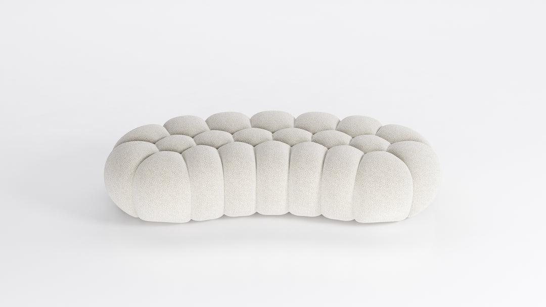 Bubble 2 Large Curved Ottoman Orsetto Ivory Ottomans Roche Bobois   
