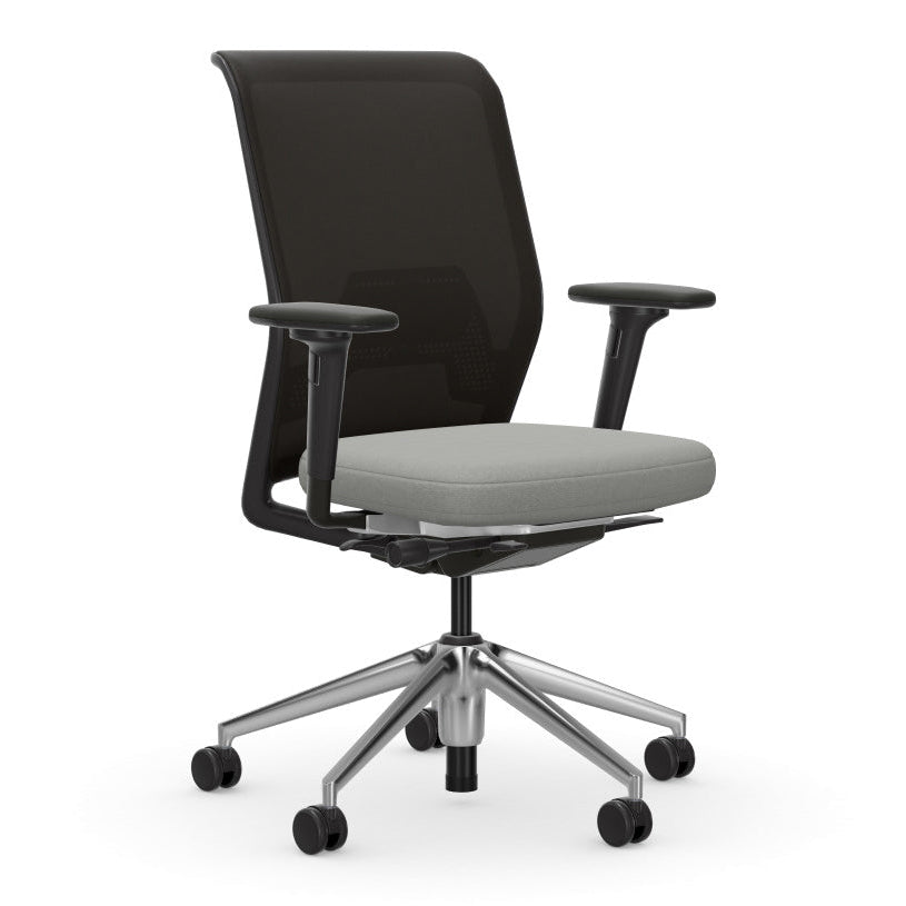 ID Mesh Office Chair Chairs Vitra Polished Aluminum Plano Cream White / Sierra Grey Silk Mesh