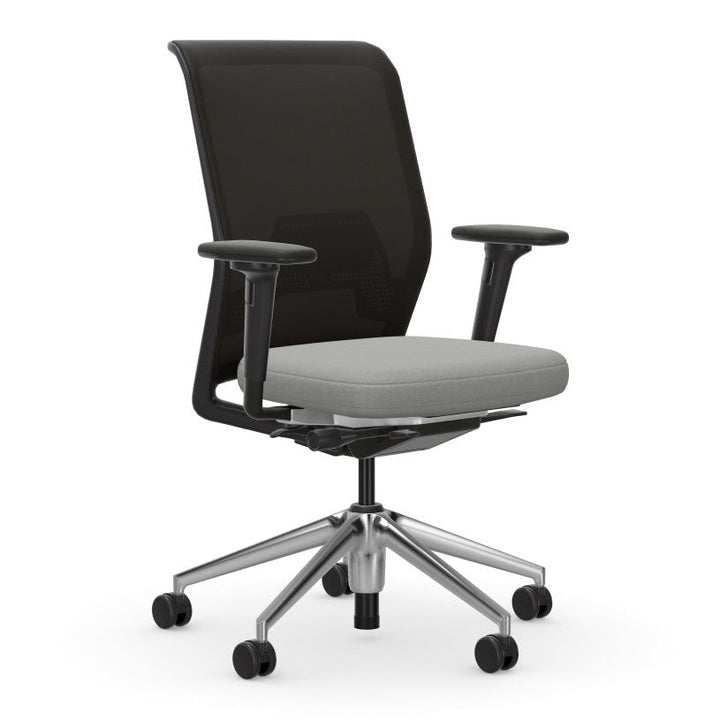 ID Mesh Office Chair Chairs Vitra Polished Aluminum Plano Cream White / Sierra Grey Silk Mesh