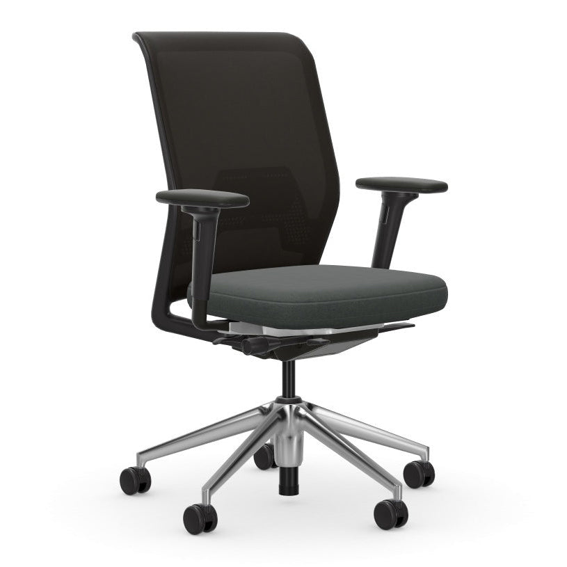 ID Mesh Office Chair Chairs Vitra Polished Aluminum Plano Sierra Grey / Nero Silk Mesh