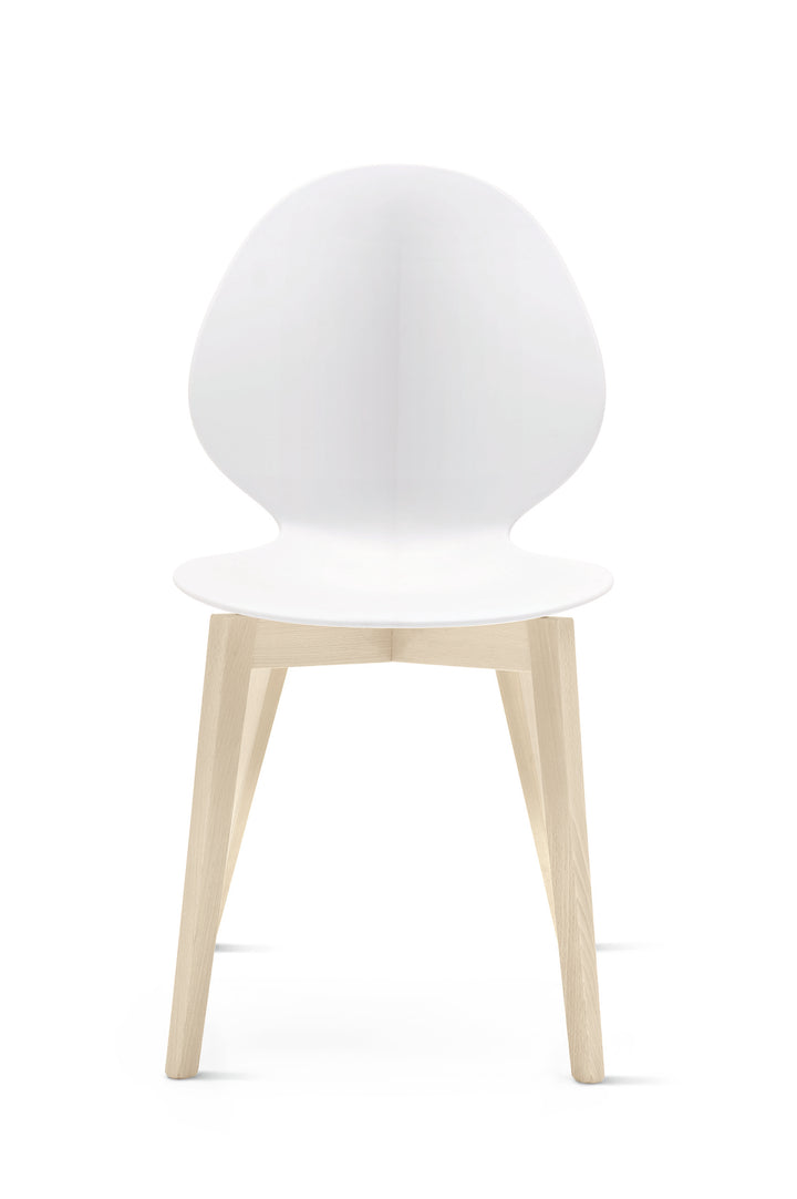 Basil Chair Bleached Beech Matt Optic White  Calligaris   