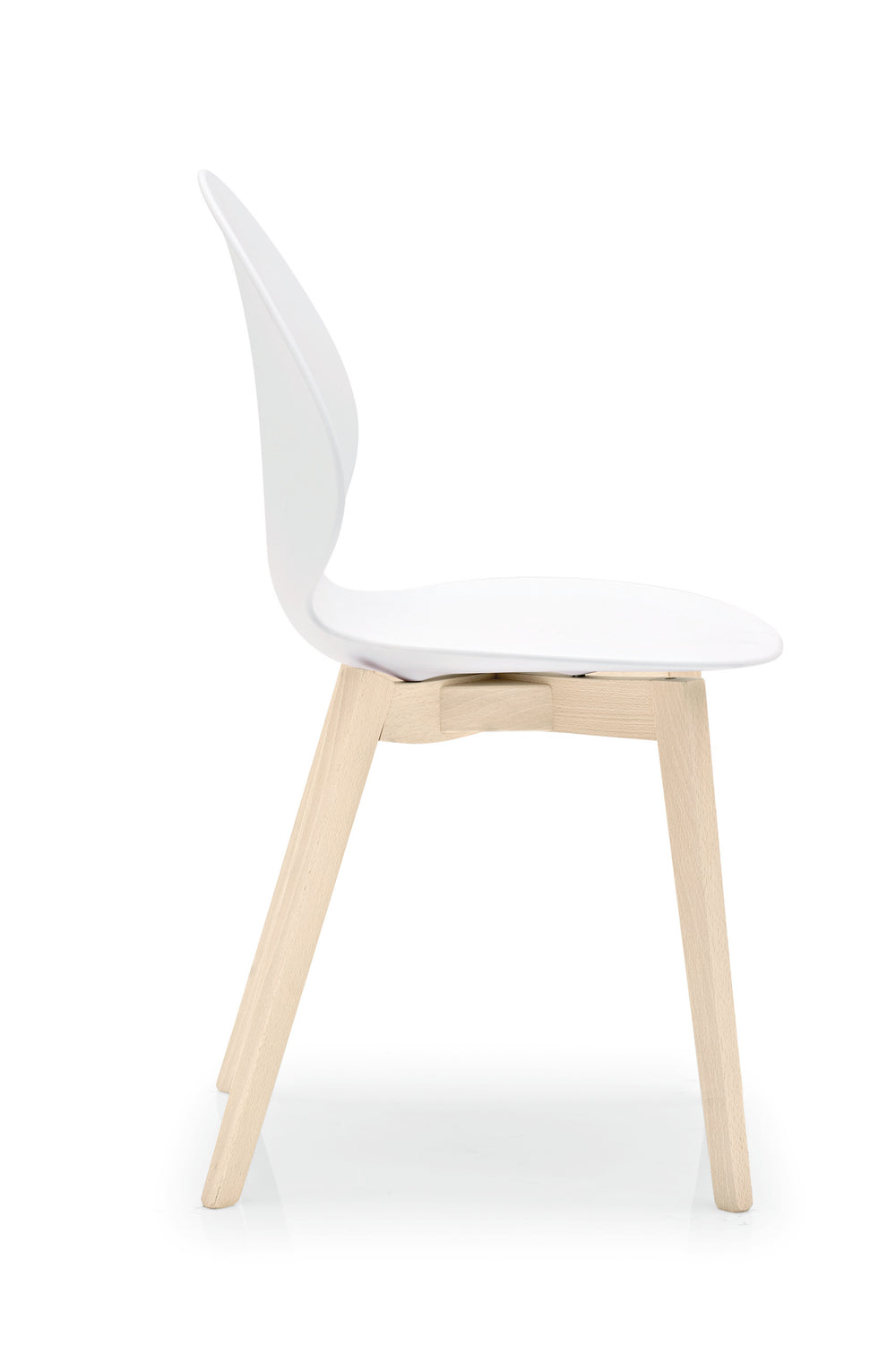 Basil Chair Bleached Beech Matt Optic White  Calligaris   