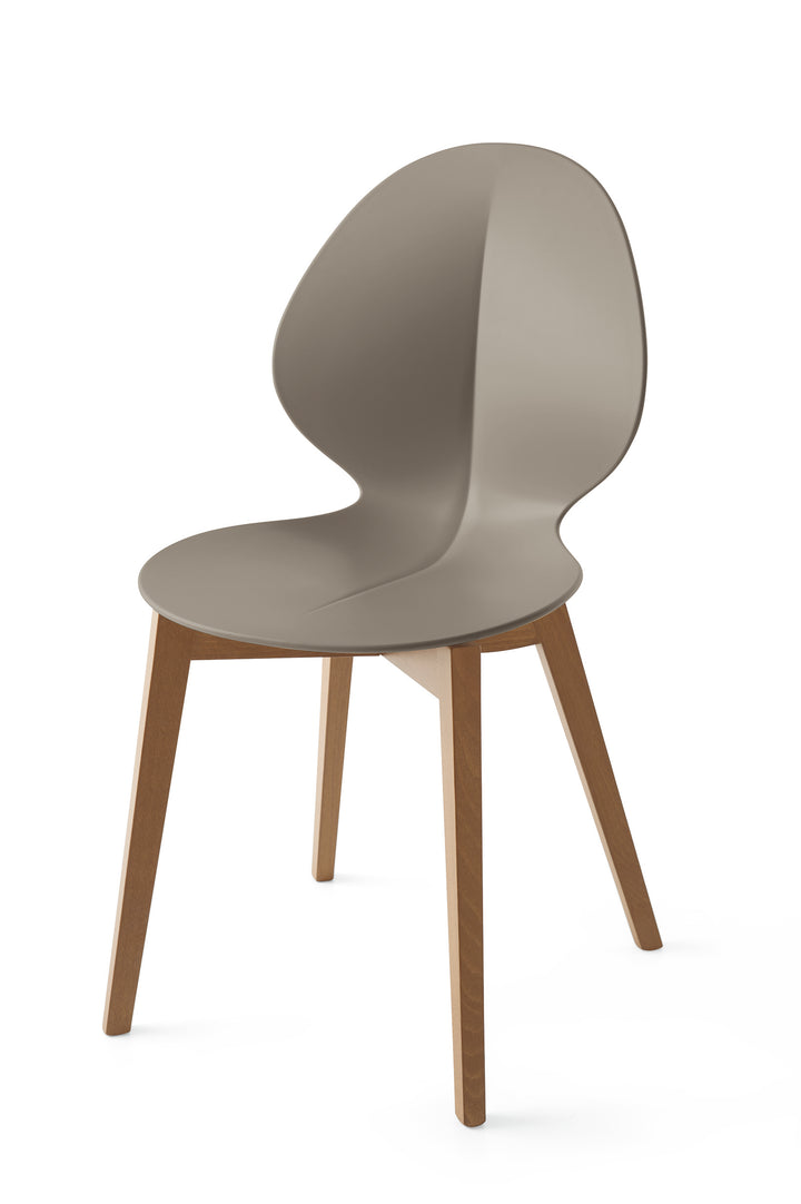 Basil Chair Walnut Matt Taupe  Calligaris   