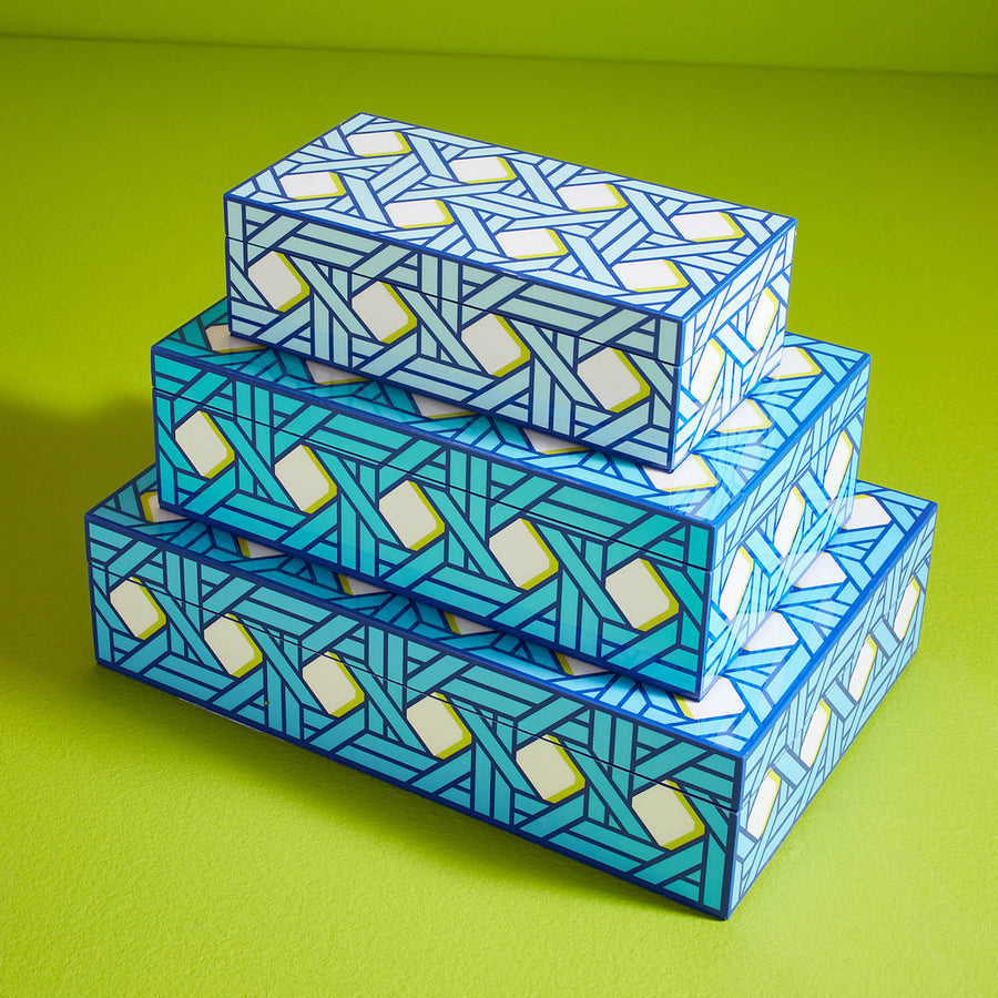 Large Basketweave Lacquer Box Jonathan Adler