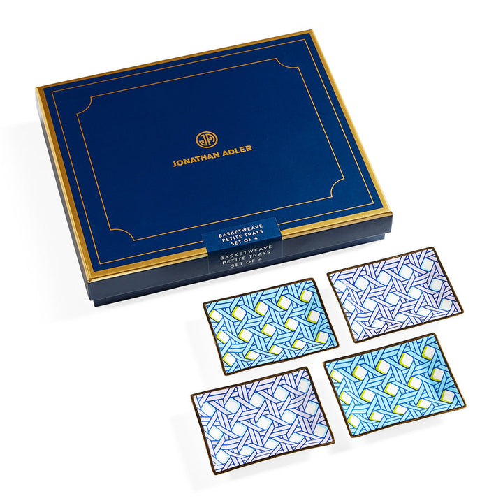 Basketweave Petite Tray Set Jonathan Adler