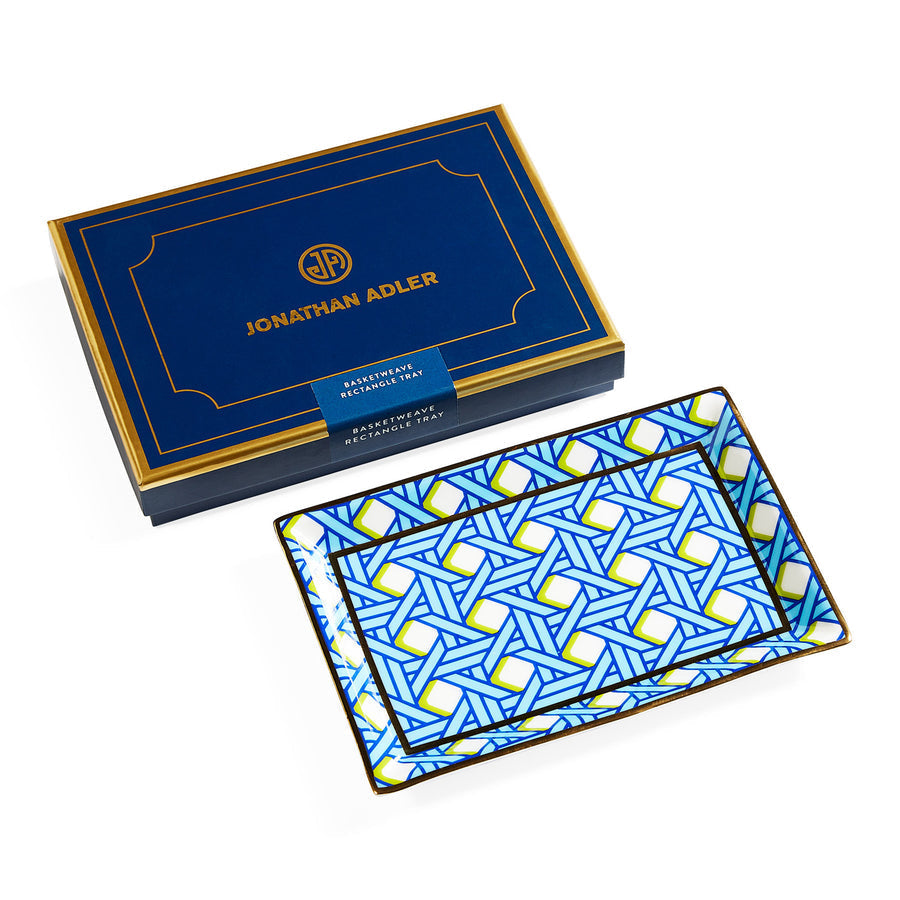 Basketweave Rectangle Tray Jonathan Adler