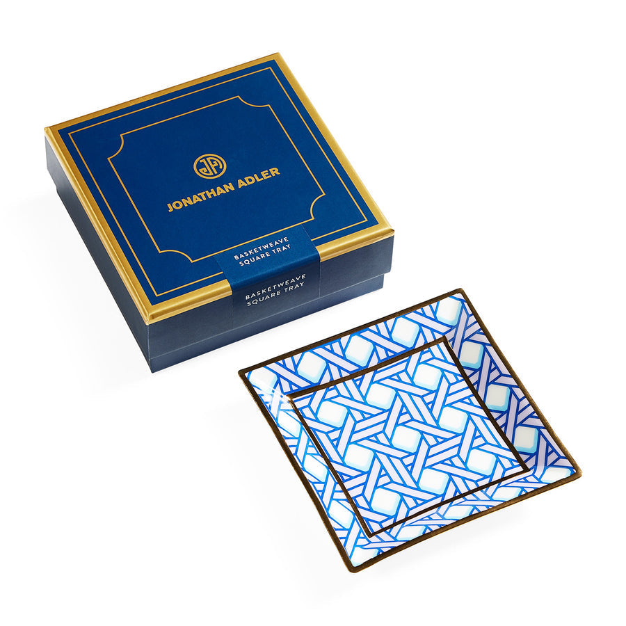 Basketweave Square Tray Jonathan Adler