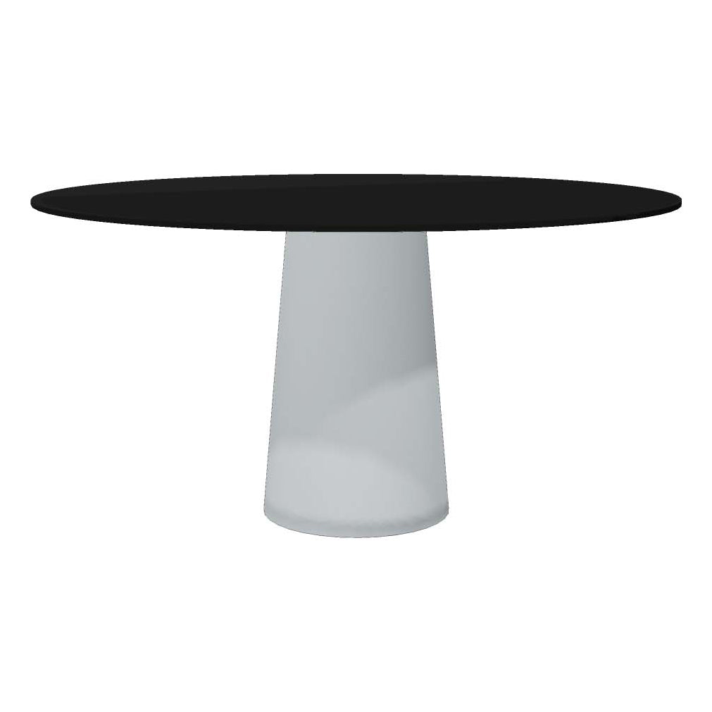 Container Round Dining Table Moooi Black HPL Top / Light Grey Base Large: 55.1 in diameter
