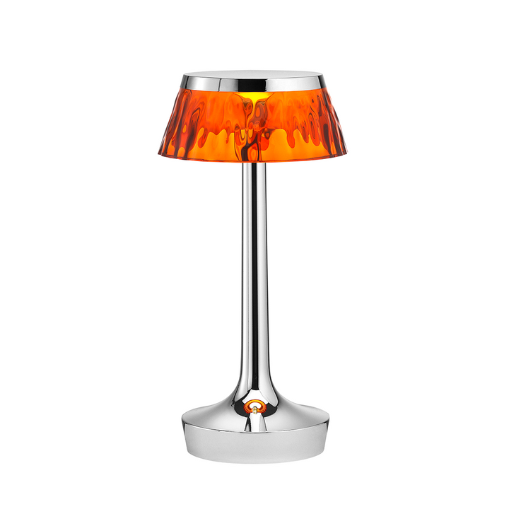 Bon Jour Unplugged Table Lamp Table Lamps FLOS Chrome Amber