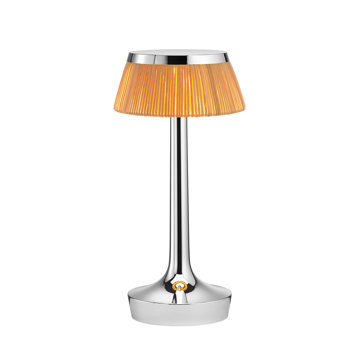 Bon Jour Unplugged Table Lamp Table Lamps FLOS Chrome Rattan