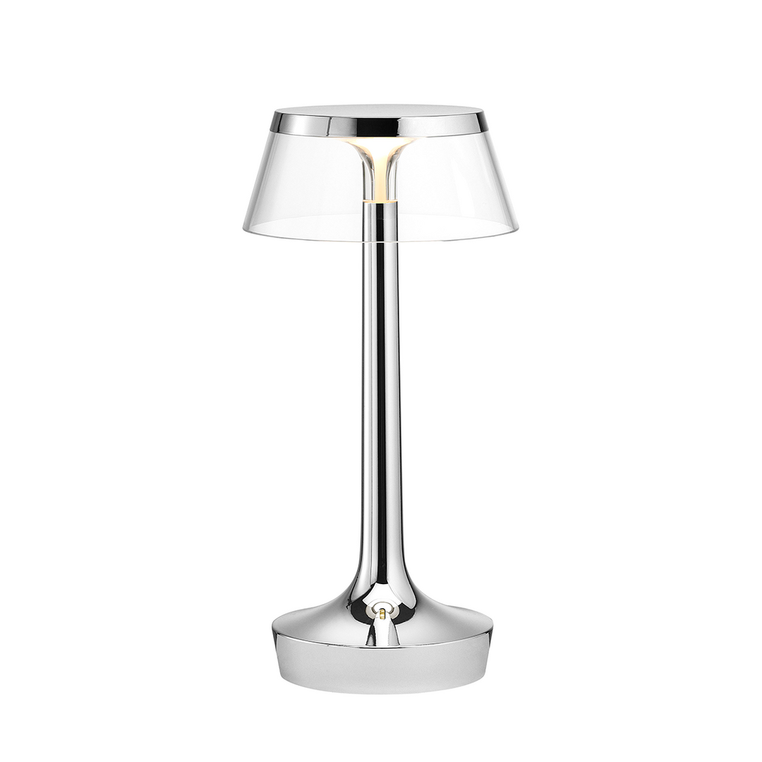 Bon Jour Unplugged Table Lamp Table Lamps FLOS Chrome Transparent