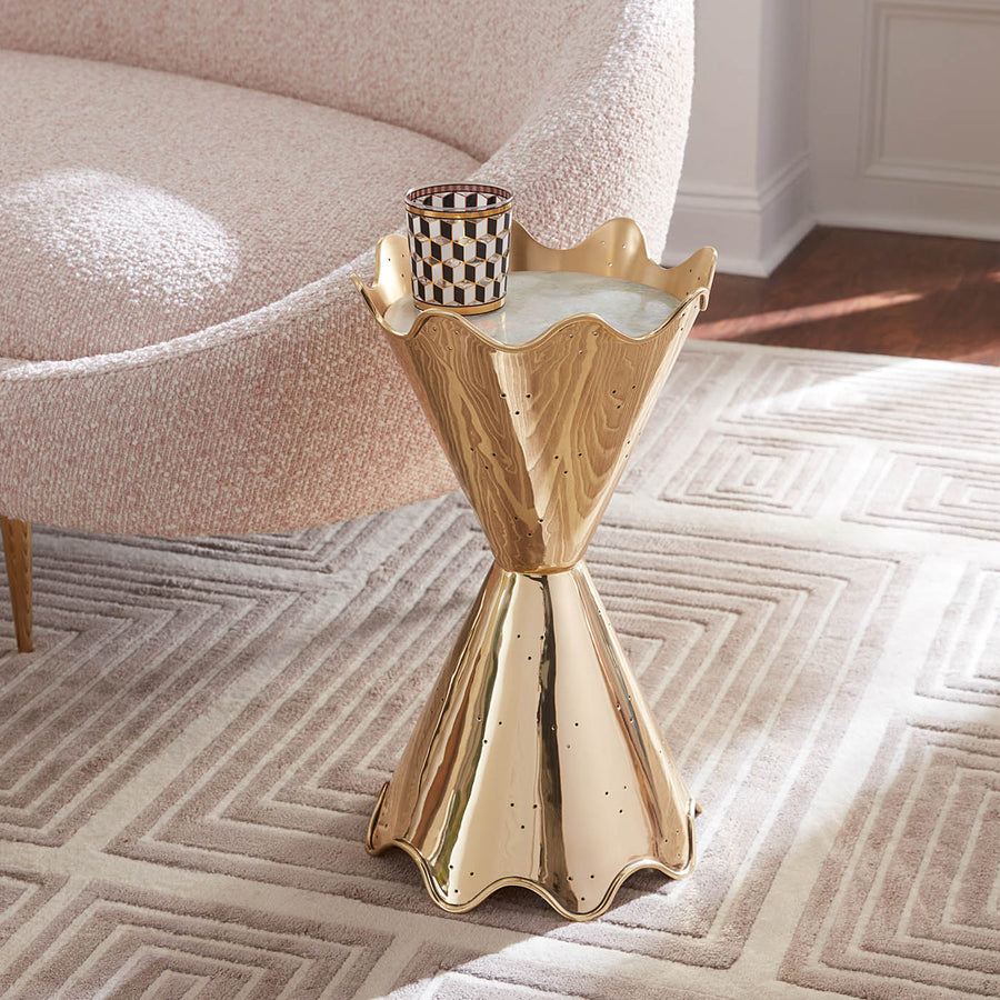 Brass Ripple Accent Table Jonathan Adler
