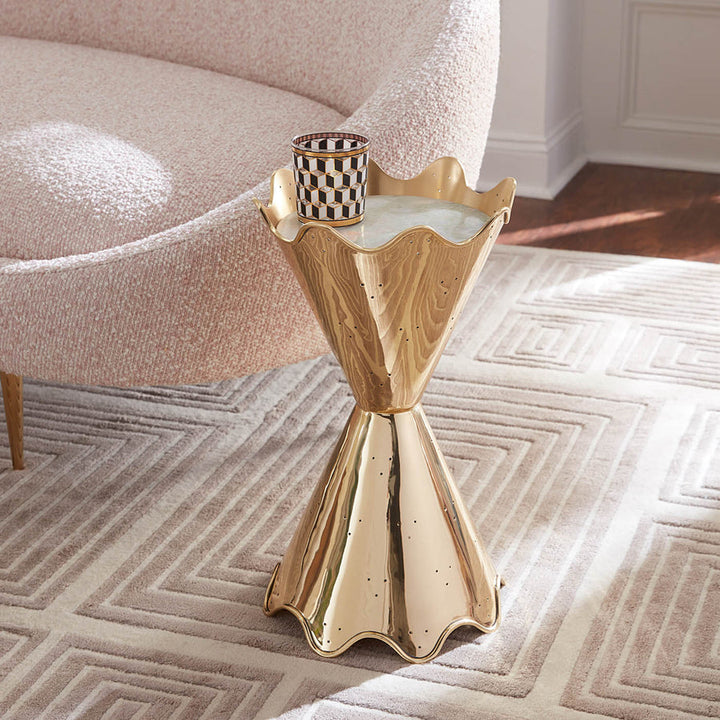 Brass Ripple Accent Table Jonathan Adler