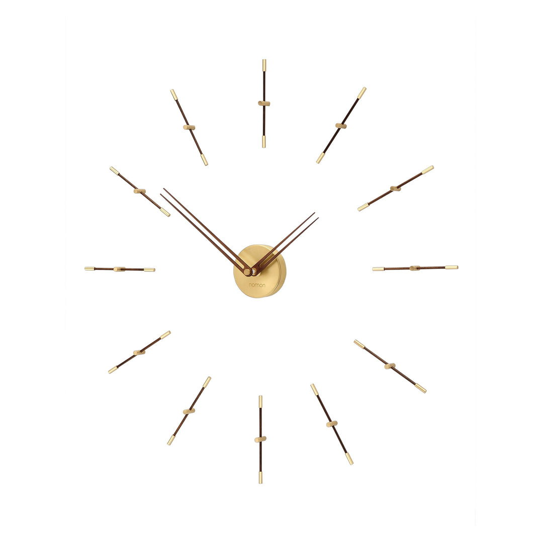 Merlin Wall Clock Wall Clocks Nomon Brass / Walnut 12 Mini: 27.6 in width