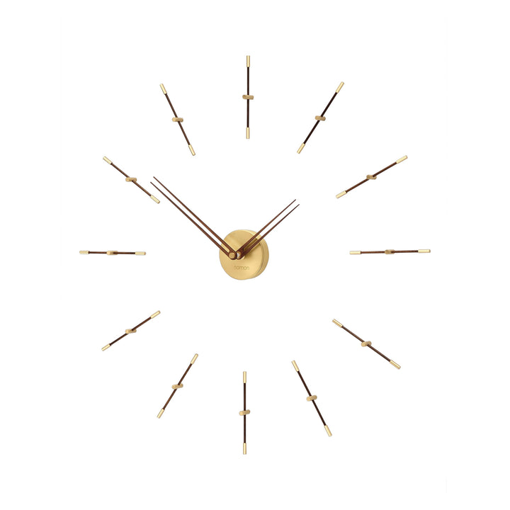 Merlin Wall Clock Wall Clocks Nomon Brass / Walnut 12 Mini: 27.6 in width