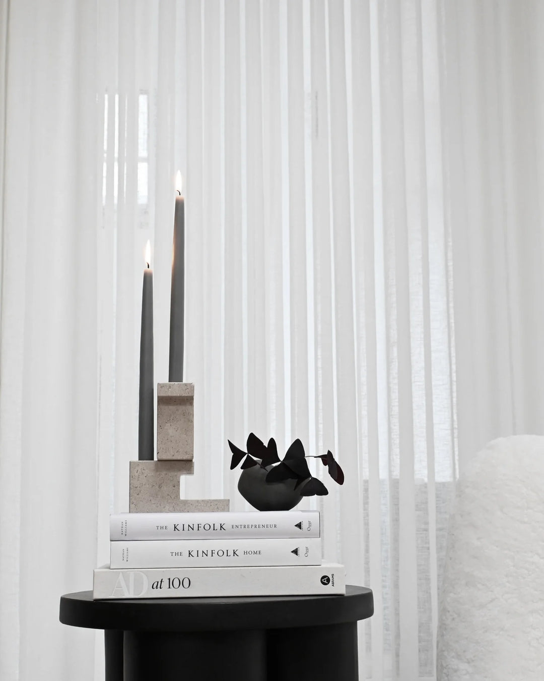 Brick Candle Holder, Tall - Limestone Vases 101 Copenhagen   