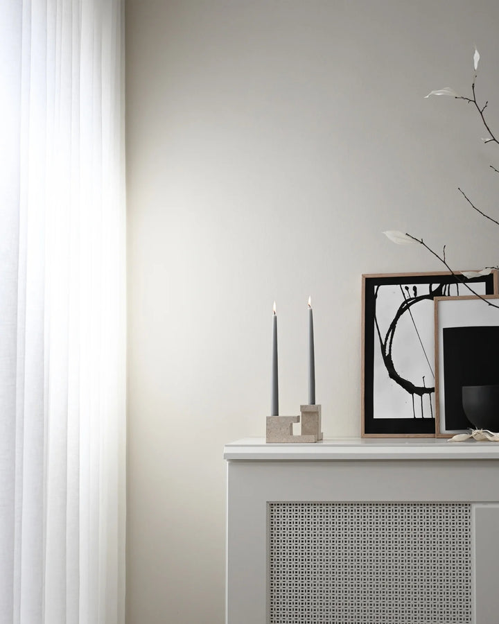 Brick Candle Holder, Low - Limestone Vases 101 Copenhagen   