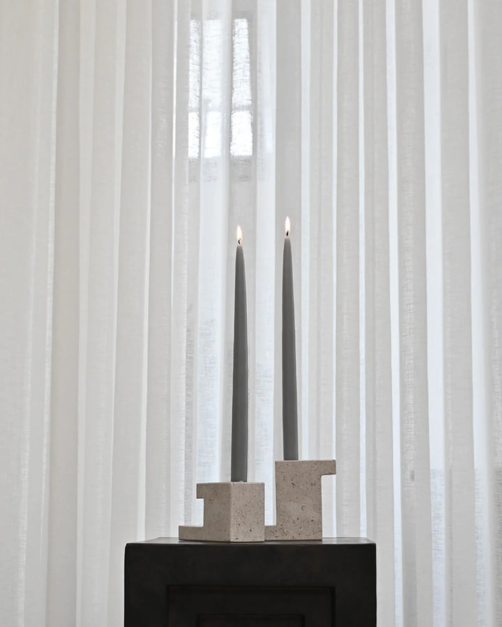 Brick Candle Holder, Tall - Limestone Vases 101 Copenhagen   