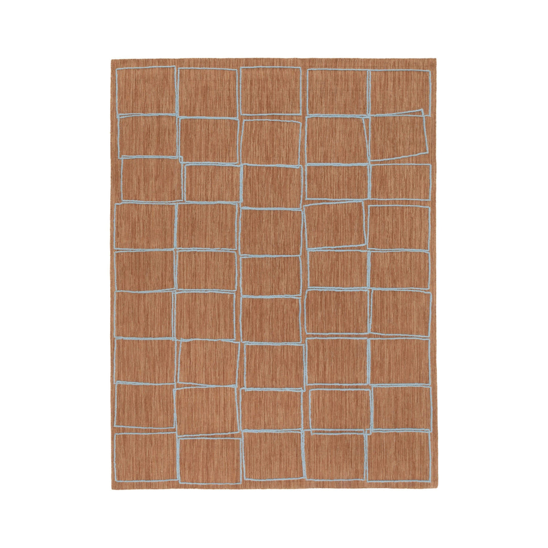 Tessera Offset Rug Rugs CC Tapis Brown Light Blue / Medium: 7 ft 7 in x 9 ft 10 in