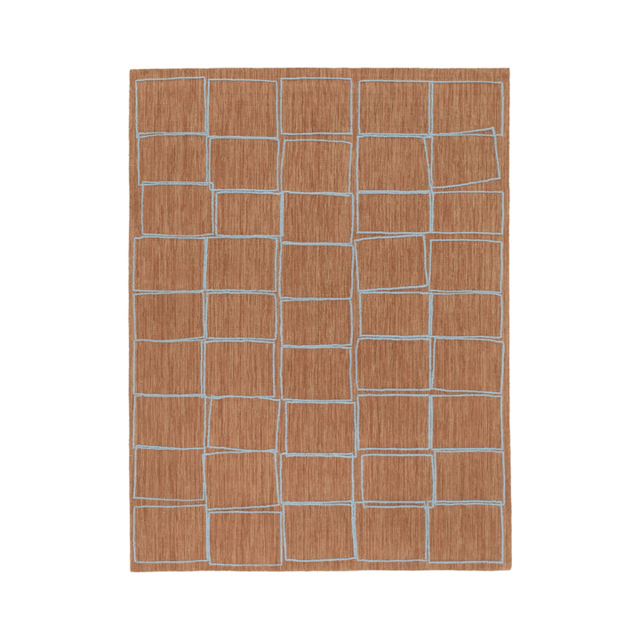 Tessera Offset Rug Rugs CC Tapis Brown Light Blue / Medium: 7 ft 7 in x 9 ft 10 in