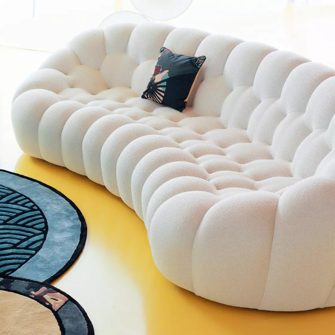 Bubble 2 Curved 3-4 Seat Sofa Orsetto Ivory Sofas Roche Bobois