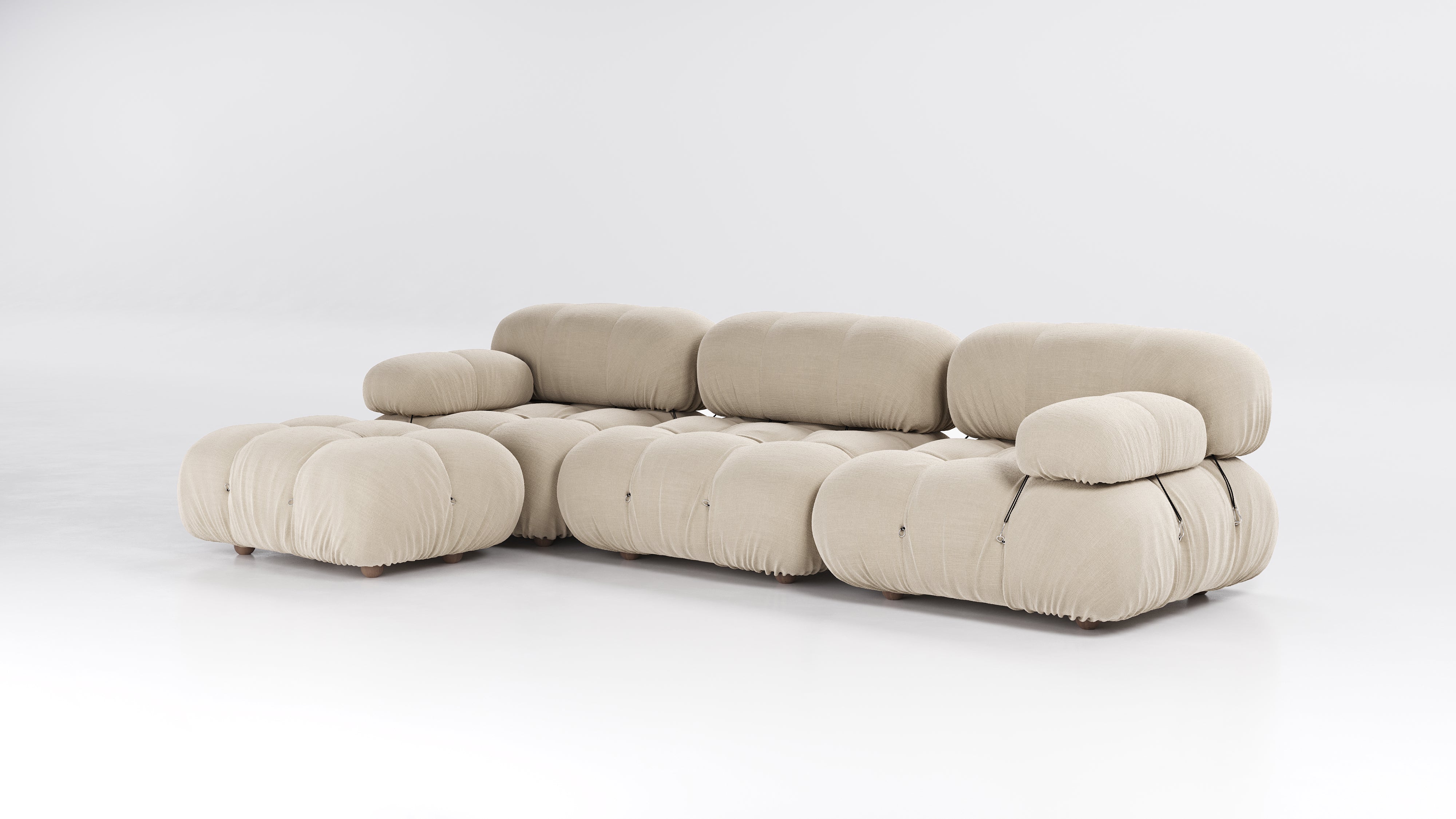 Camaleonda Sofa Sectional Ivory White Chenille – Italian Luxury