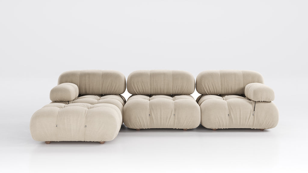 Camaleonda Sofa Sectional Ivory White Chenille – Italian Luxury