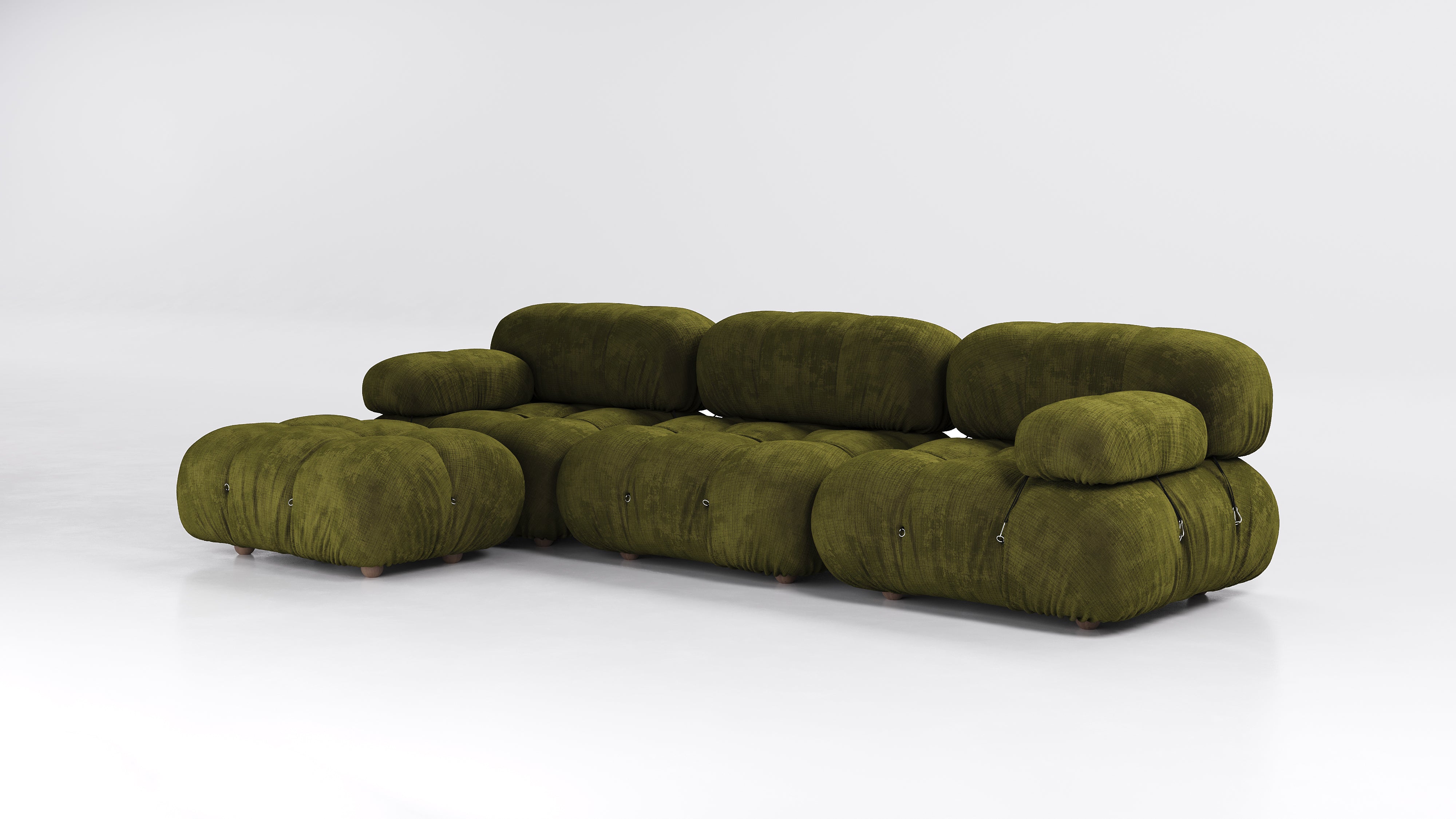 Camaleonda Sofa Sectional Olive Green Chenille – Italian Luxury