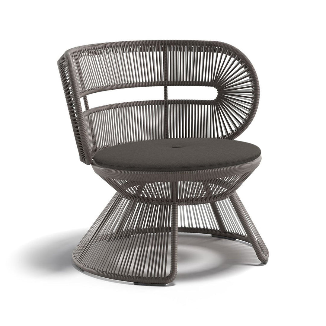 CIRQL NU Lounge Chair with Central Base Outdoor Chairs Dedon 219 Invert Nightfall / 474 Natura Dark Gray Chair Only