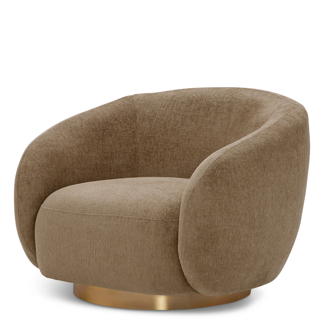 Swivel Chair Brice Stratfort Brown Eichholtz