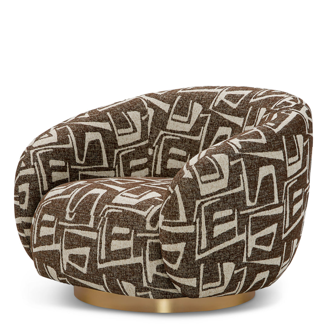 Swivel Chair Brice Davenport Dark Brown Eichholtz