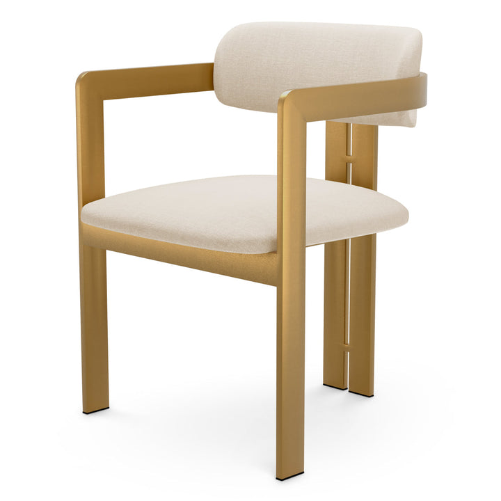 Dining Chair Donato Brushed Brass Finish Stratfort Pearl Chairs Eichholtz