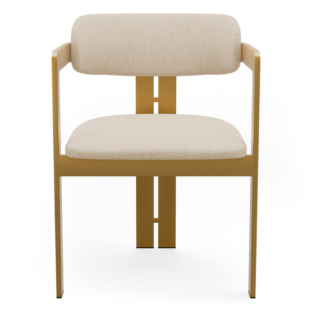 Dining Chair Donato Brushed Brass Finish Stratfort Pearl Eichholtz