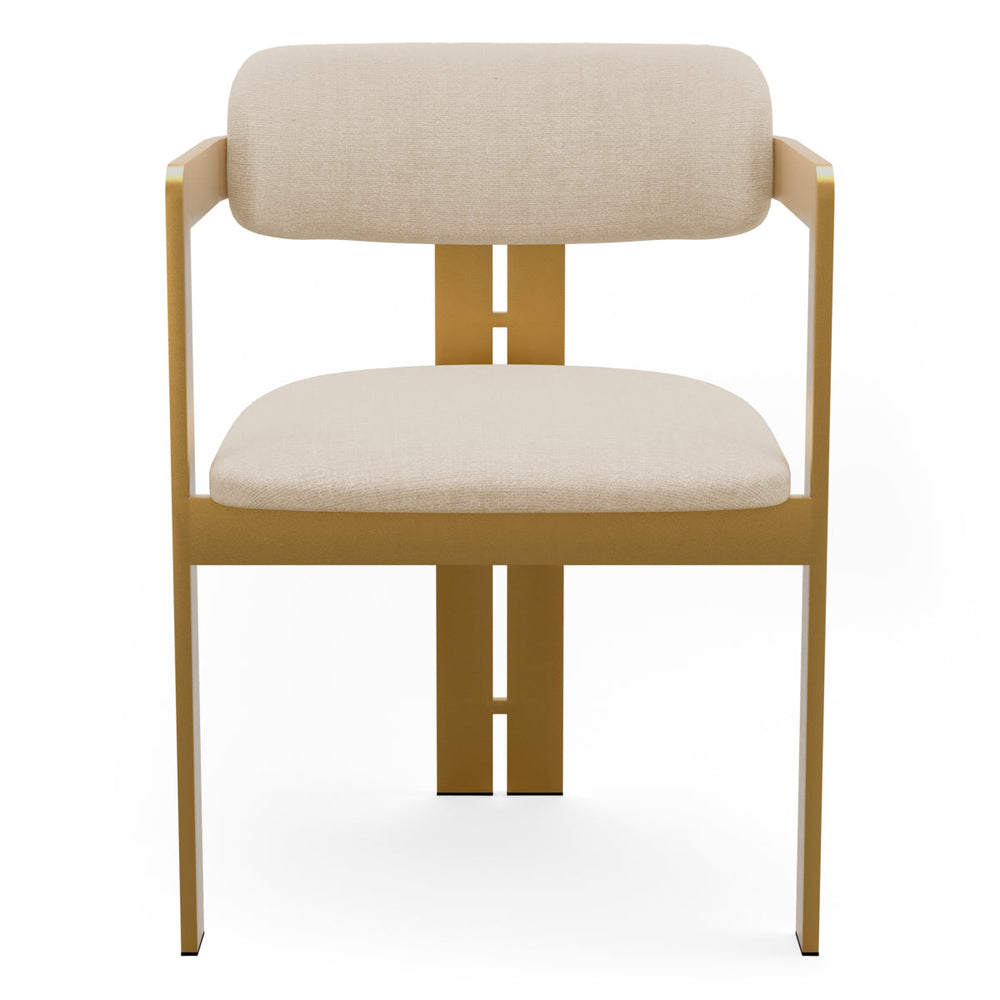 Dining Chair Donato Brushed Brass Finish Stratfort Pearl Chairs Eichholtz