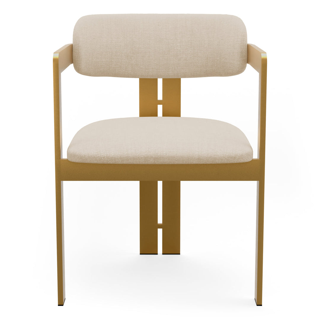 Dining Chair Donato Brushed Brass Finish Stratfort Pearl Chairs Eichholtz