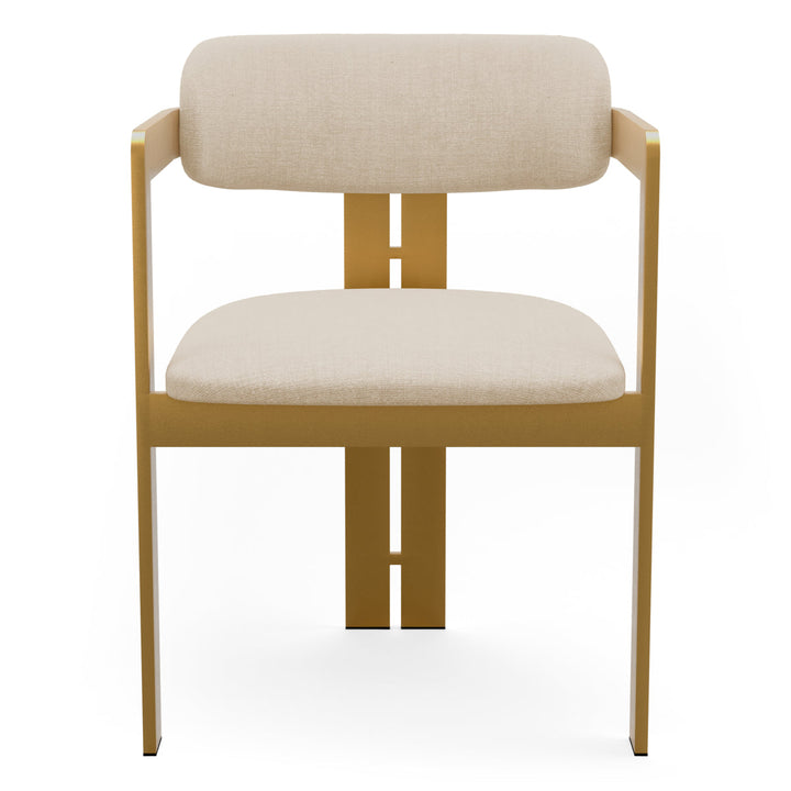 Dining Chair Donato Brushed Brass Finish Stratfort Pearl Chairs Eichholtz