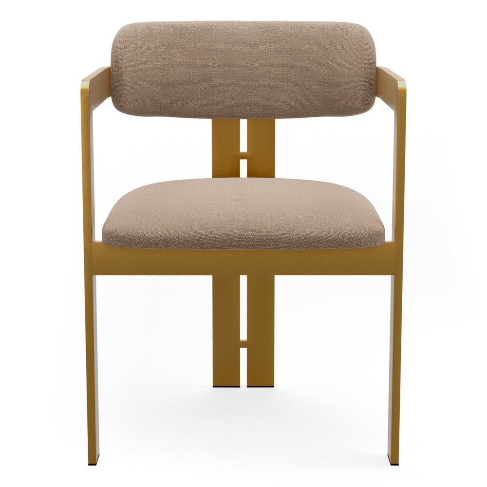 Dining Chair Donato Brushed Brass Finish Stratfort Warm Grey Chairs Eichholtz