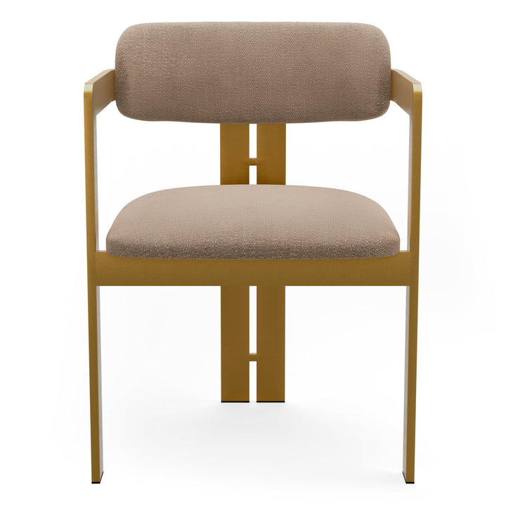 Dining Chair Donato Brushed Brass Finish Stratfort Warm Grey Chairs Eichholtz