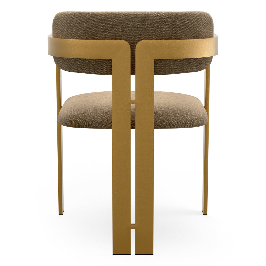 Dining Chair Donato Brushed Brass Finish Stratfort Brown Chairs Eichholtz
