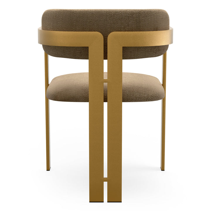 Dining Chair Donato Brushed Brass Finish Stratfort Brown Chairs Eichholtz