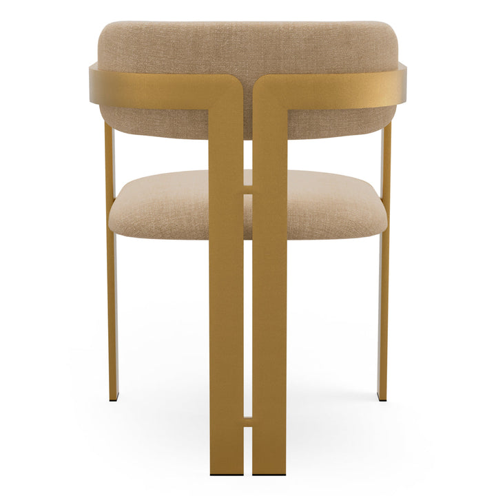 Dining Chair Donato Brushed Brass Finish Stratfort Sand Chairs Eichholtz