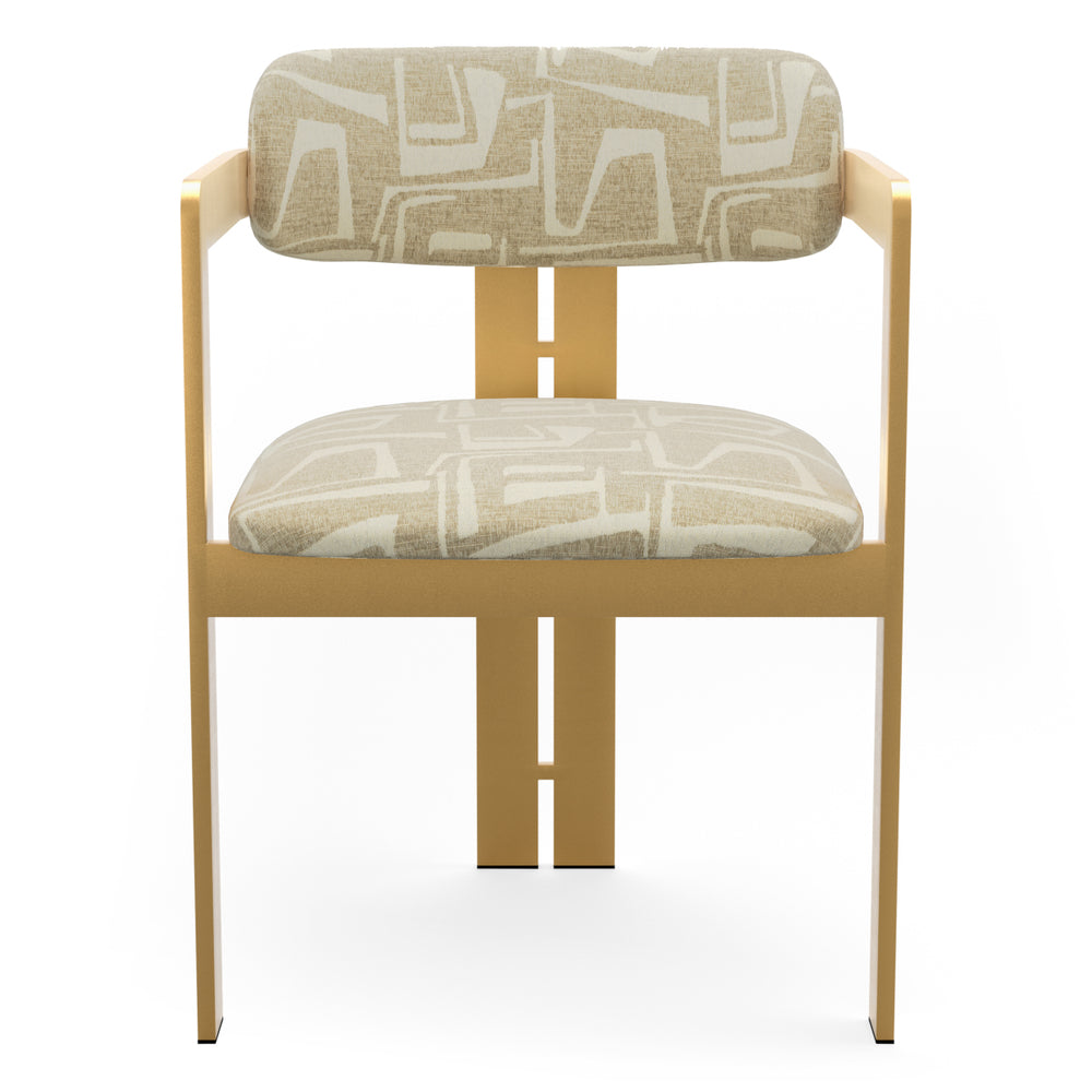 Dining Chair Donato Brushed Brass Finish Davenport Light Grey Eichholtz